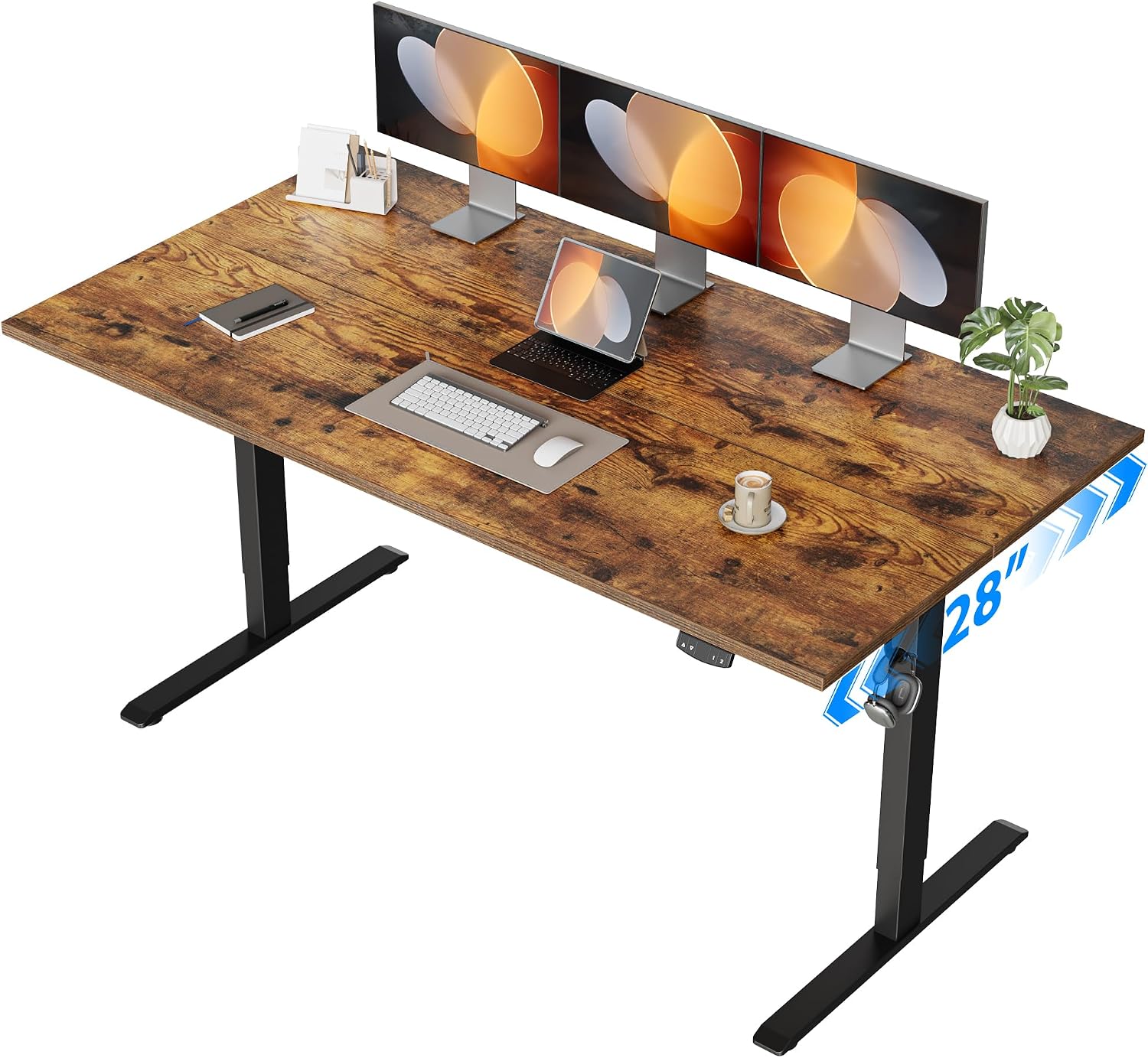 Home Office Work Table - โต๊ะทำงานไฟฟ้าแบบยืน ปรับระดับความสูงได้ 55 x 28 นิ้ว