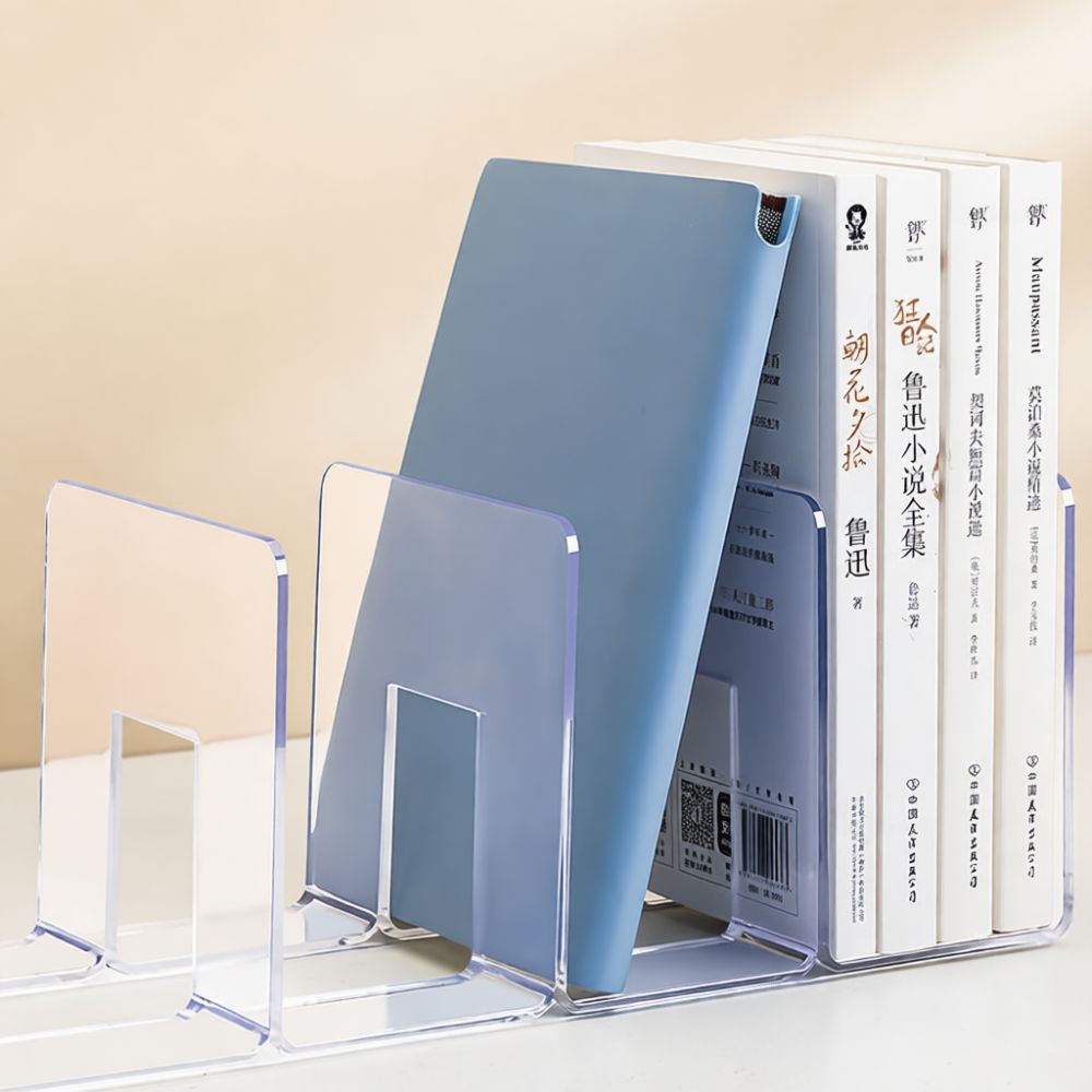 Document Holder Stand - ที่วางหนังสืออะคริลิกใส ชั้นวางจัดระเบียบโต๊ะทำงาน ชั้นวางเอกสารแบบหนา โปร่งใส สำหรับโต๊ะทำงานในสำนักงานและบ้าน ที่คั่นหนังสือ