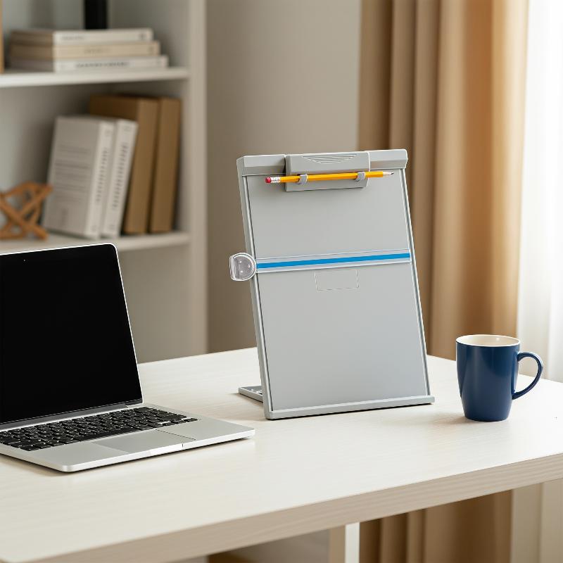 Document Holder Stand - ขาตั้งอ่านเอกสารขนาด A4 แบบปรับได้ พร้อมคลิปหนีบ ที่วางเอกสารบนโต๊ะอ่านหนังสือ อุปกรณ์เสริมโต๊ะทำงานอเนกประสงค์สำหรับการเรียน