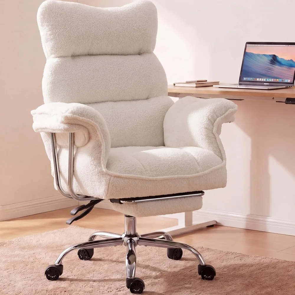 Ergonomic Office Chair - เก้าอี้สำนักงานขนาดใหญ่และสูง ออกแบบตามหลักสรีรศาสตร์ พร้อมเบาะหนานุ่ม ที่นั่งกว้าง ที่พักแขน และที่พักเท้า