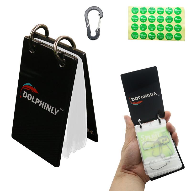 Document Scanner Portable - กระเป๋าเก็บเบ็ดตกปลาแบบพกพา ที่จัดระเบียบอุปกรณ์ตกปลาแบบสมุด พร้อมคาราบิเนอร์และป้ายชื่อ