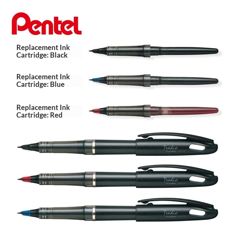 Pentel Pen Sign Pen - ปากกาเซ็นชื่อหรูหรา Pentel TRJ50 ปากกาหัวนิ่มผลิตในญี่ปุ่น พร้อมไส้ปากกาแบบเติมได้ เหมาะสำหรับผู้บริหาร