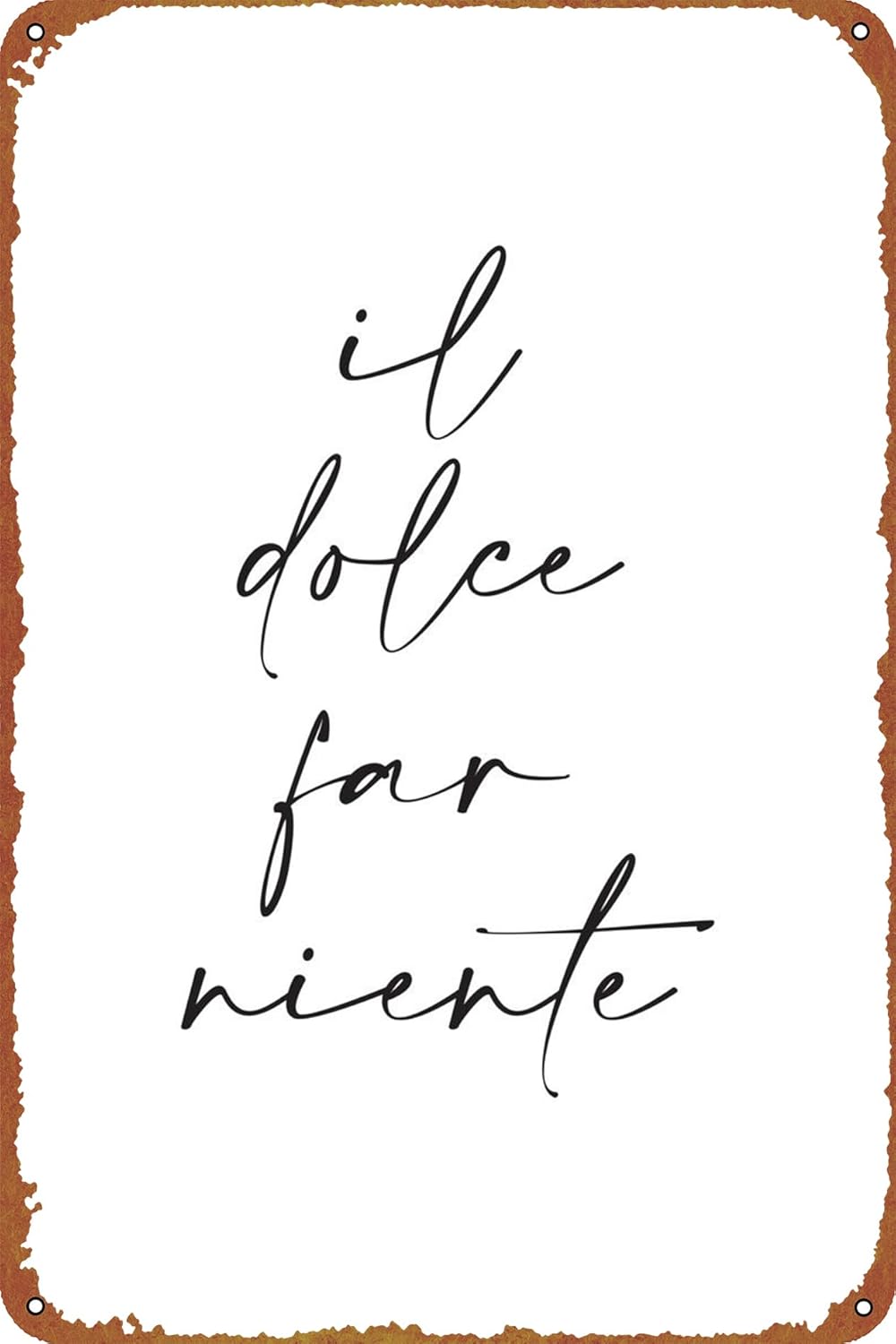 Home Office Logo - 1p,KIVYYB Il Dolce Far Niente โลโก้โลหะดีบุก