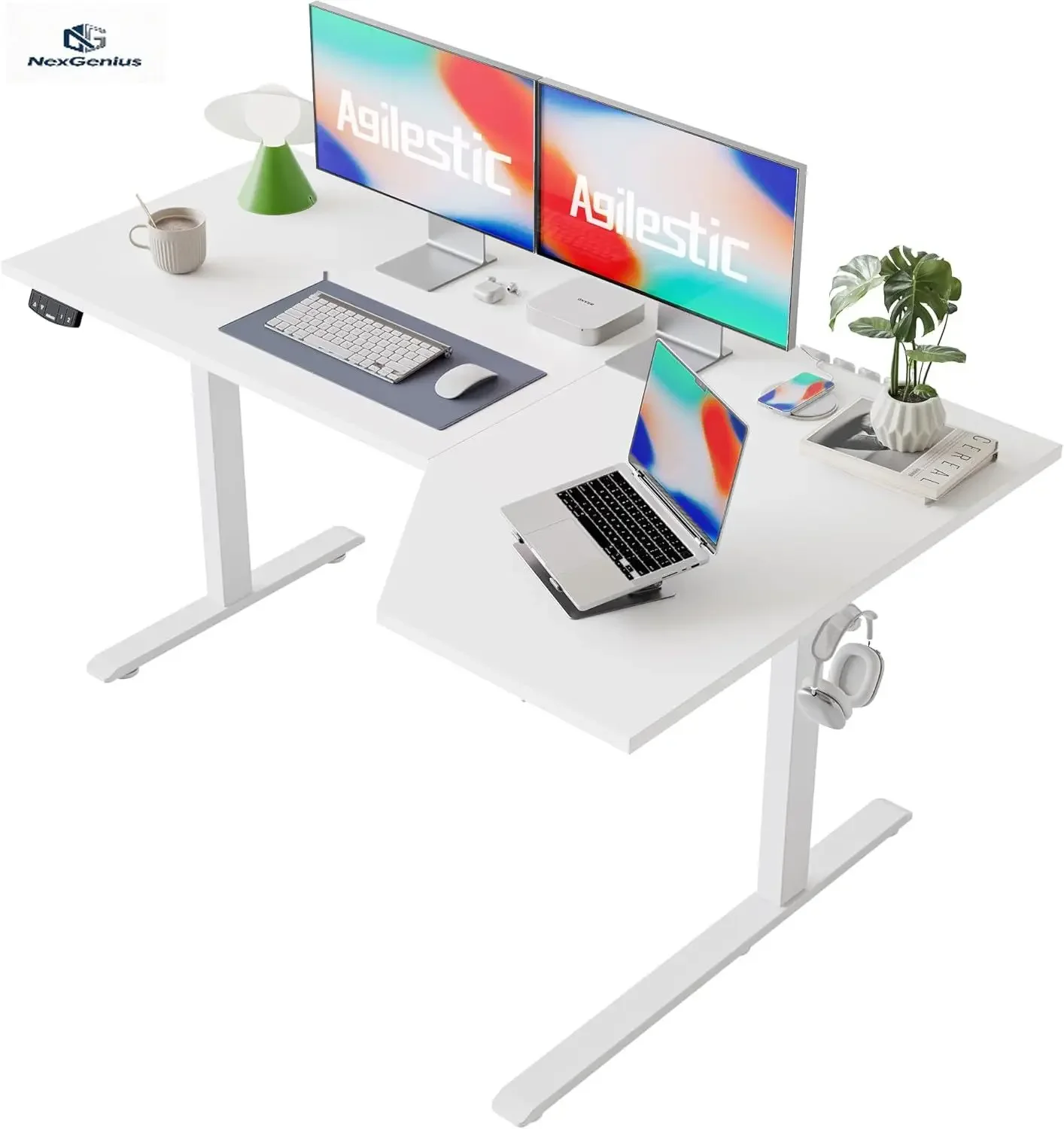 โต๊ะทำงานไฟฟ้ารูปตัว L ปรับระด - Home Office Work Table บทวิจารณ์และราคา