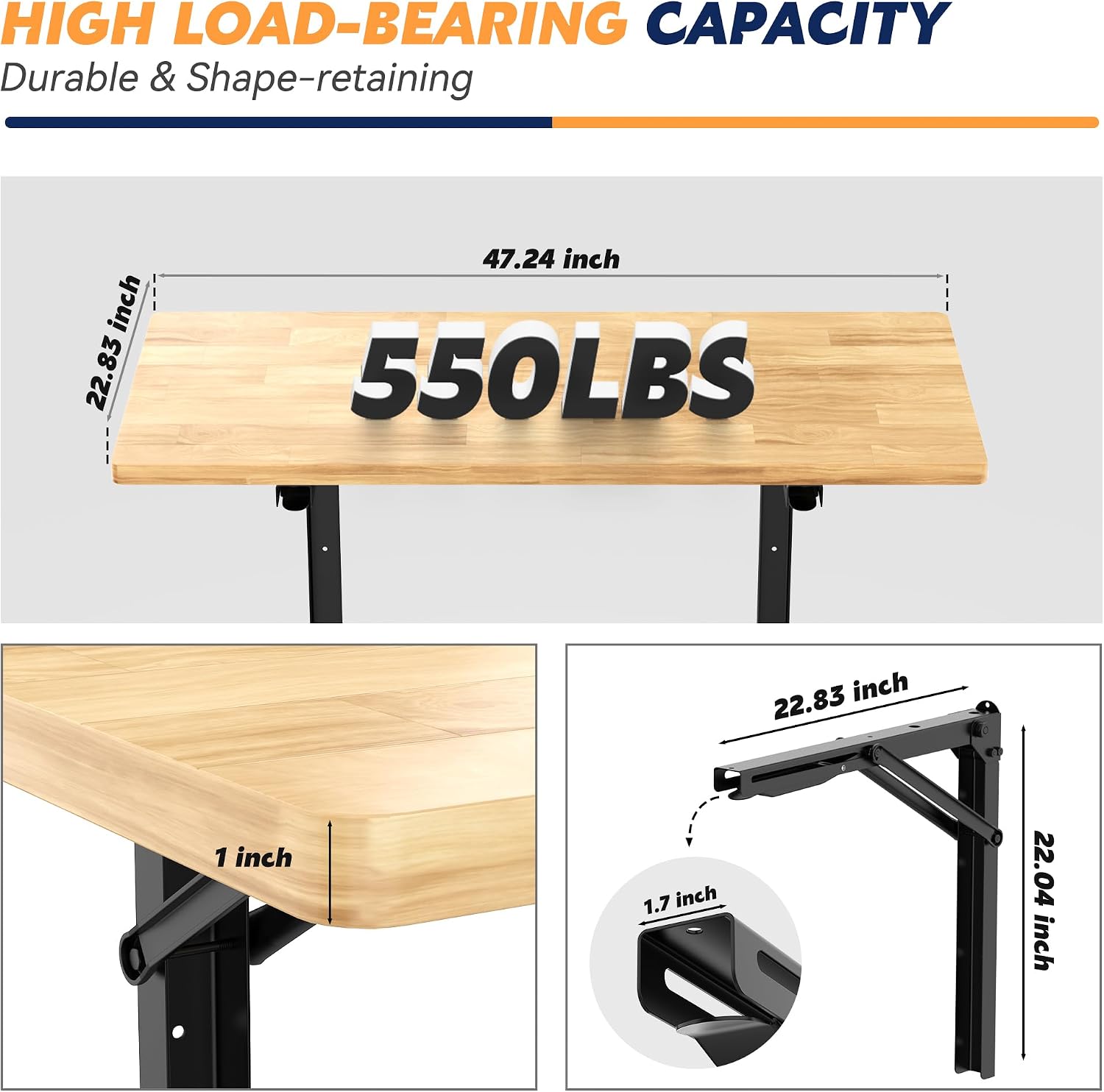 โต๊ะทำงานแบบพับติดผนัง ทนทาน ร - Home Office Work Table บทวิจารณ์และราคา