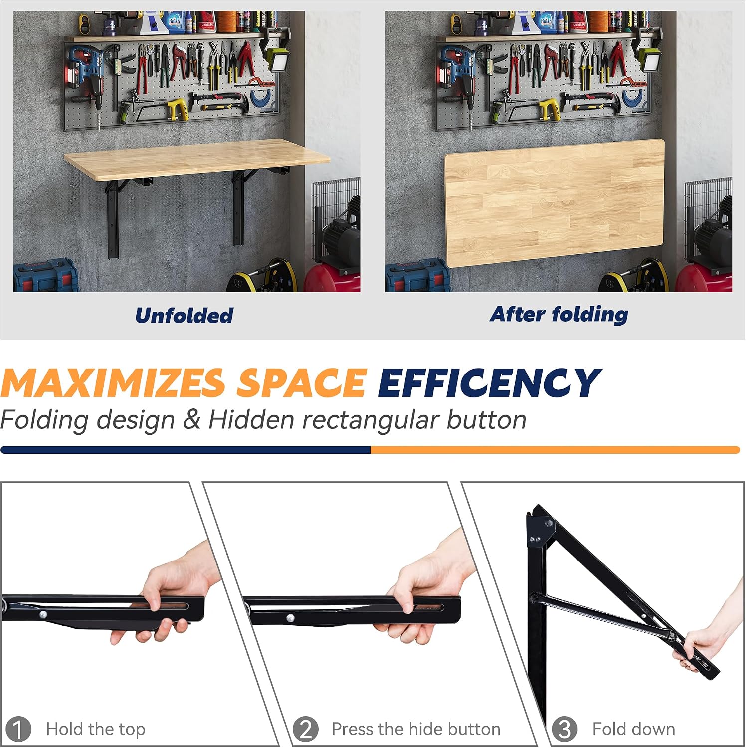 โต๊ะทำงานแบบพับติดผนัง ทนทาน ร - Home Office Work Table บทวิจารณ์และราคา