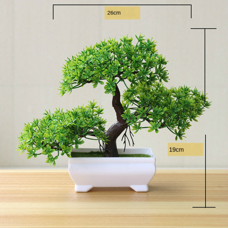 ใหม่สีเขียวพืชประดิษฐ์บอนไซต้น - Home Office Layout บทวิจารณ์และราคา